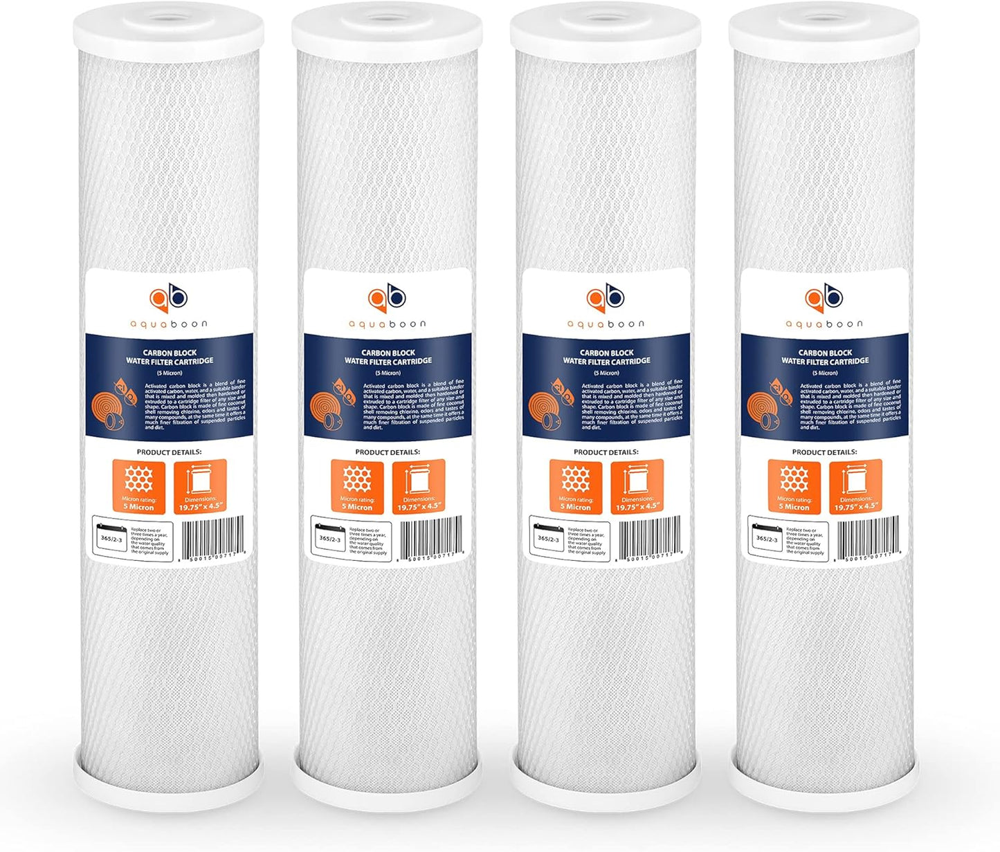 Aquaboon 20 x 4.5 Carbon Water Filter Replacement for Home Use