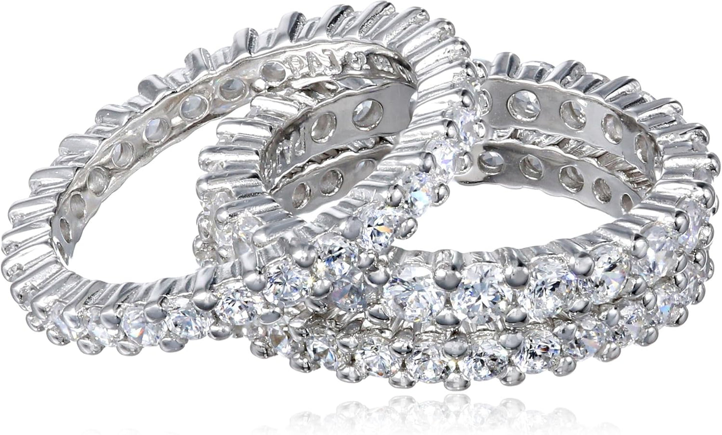Cubic Zirconia All-Around Band Stacking Ring Set for Elegance