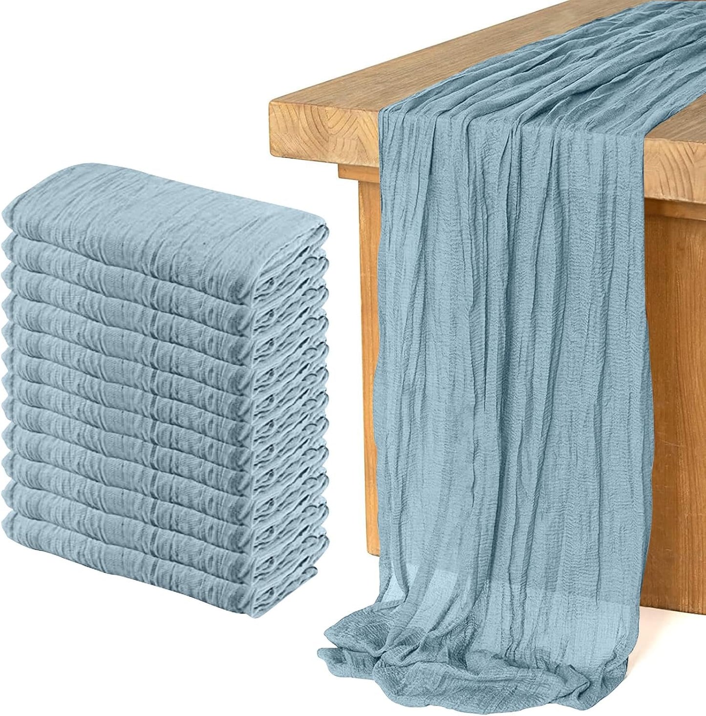 12 Pack Cheesecloth Table Runner for Boho Wedding Decor