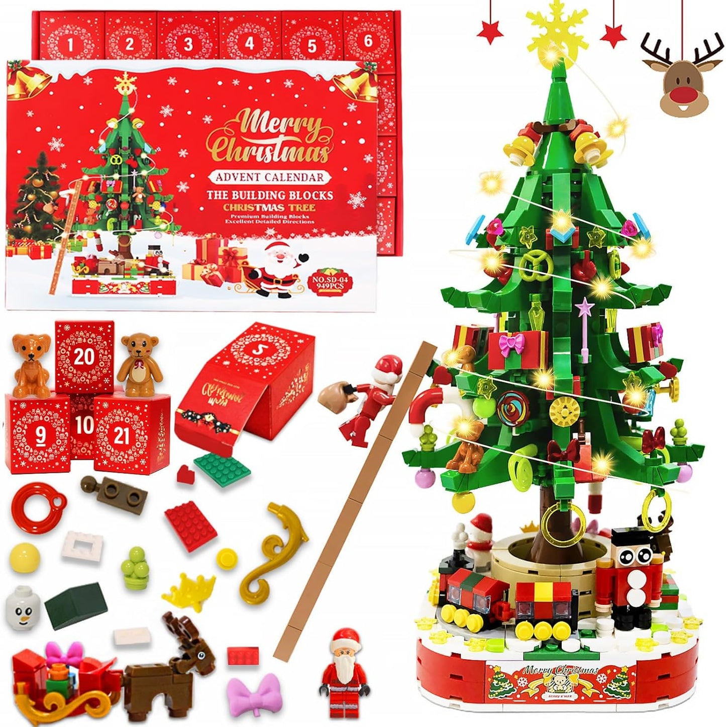 Christmas Advent Calendar 2025 with 950 Pieces for Family Fun