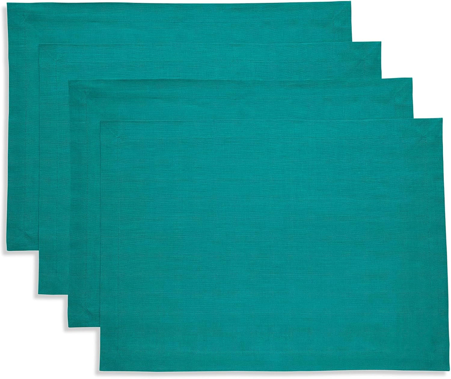 Teal Linen Placemats Set of 4 - 100% Pure Linen for Fall