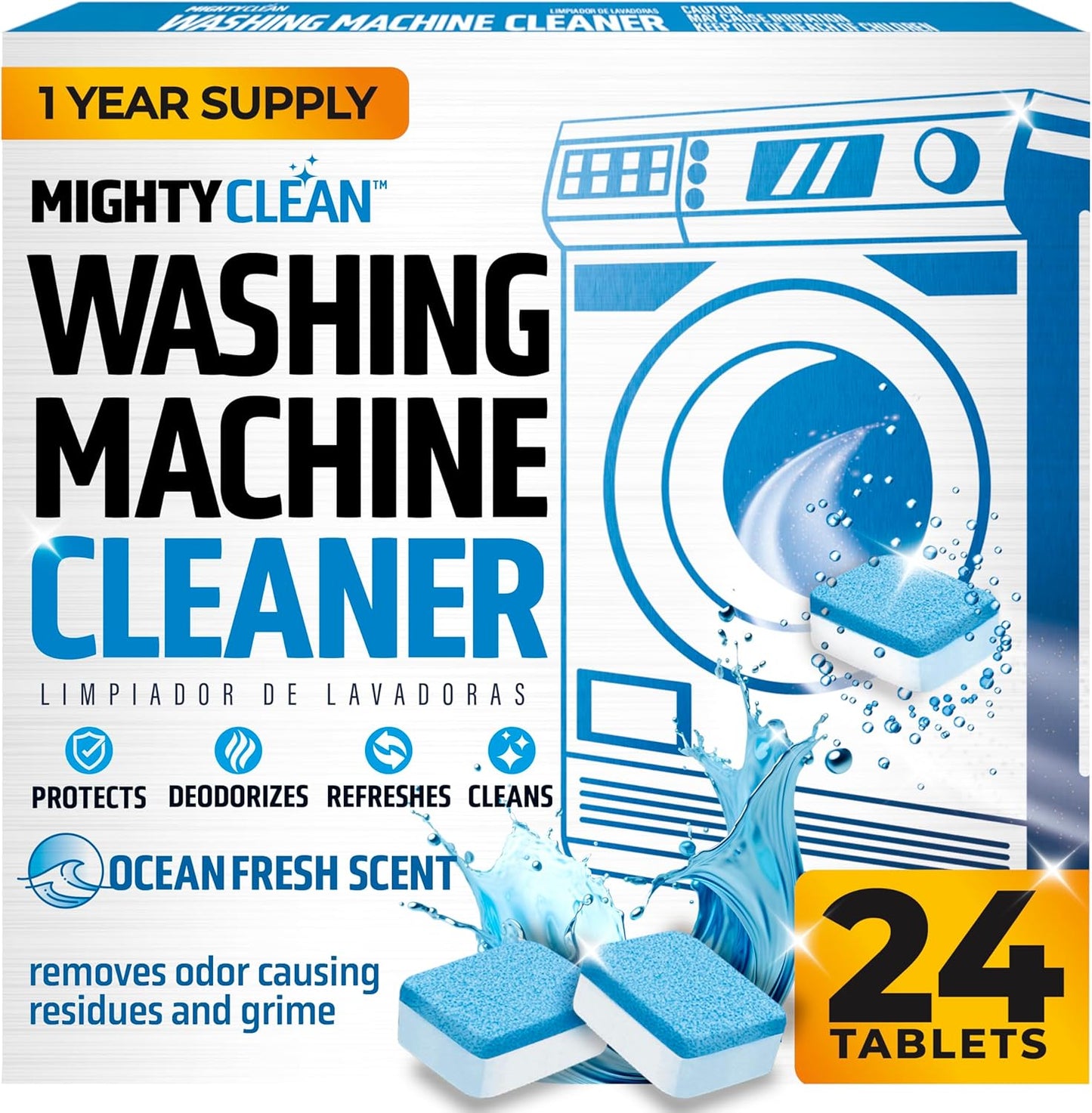 MIGHTY CLEAN 24-Pack Washer Cleaner Tablets