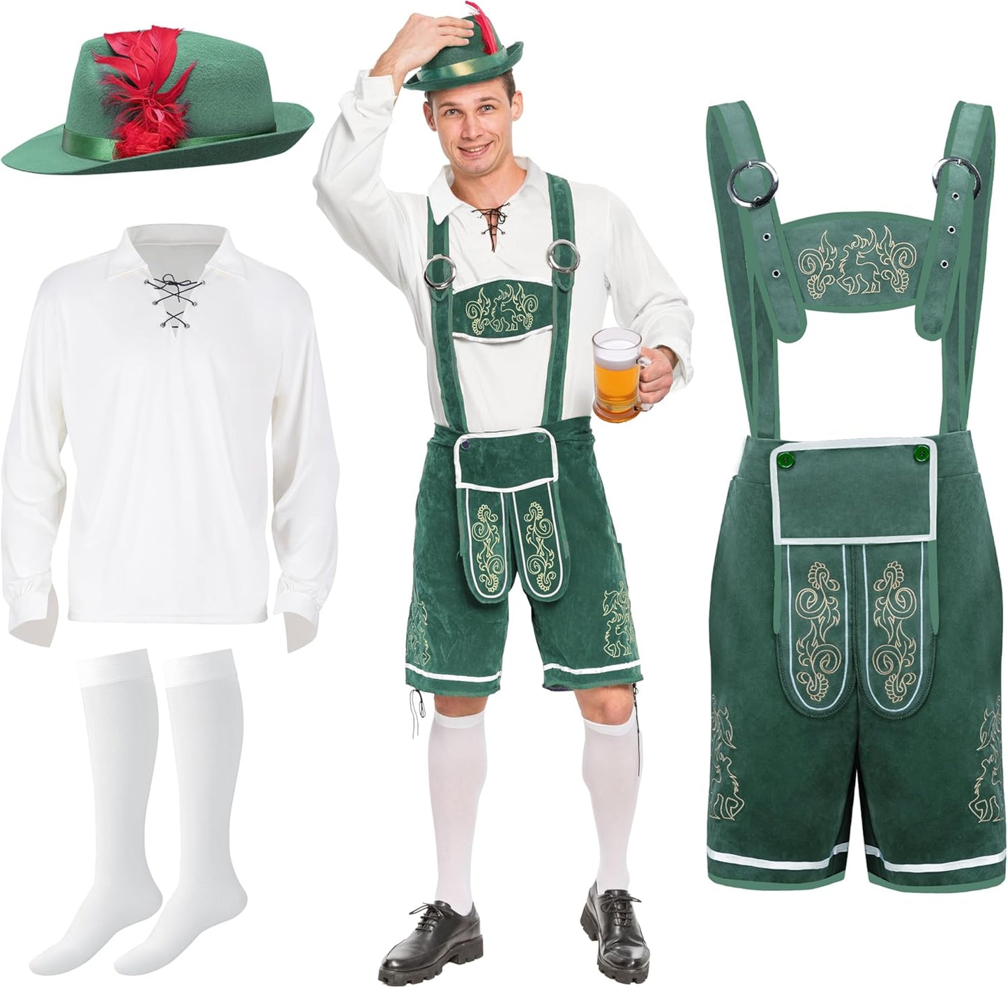 Mens German Bavarian Oktoberfest Costume Set for Festive Fun