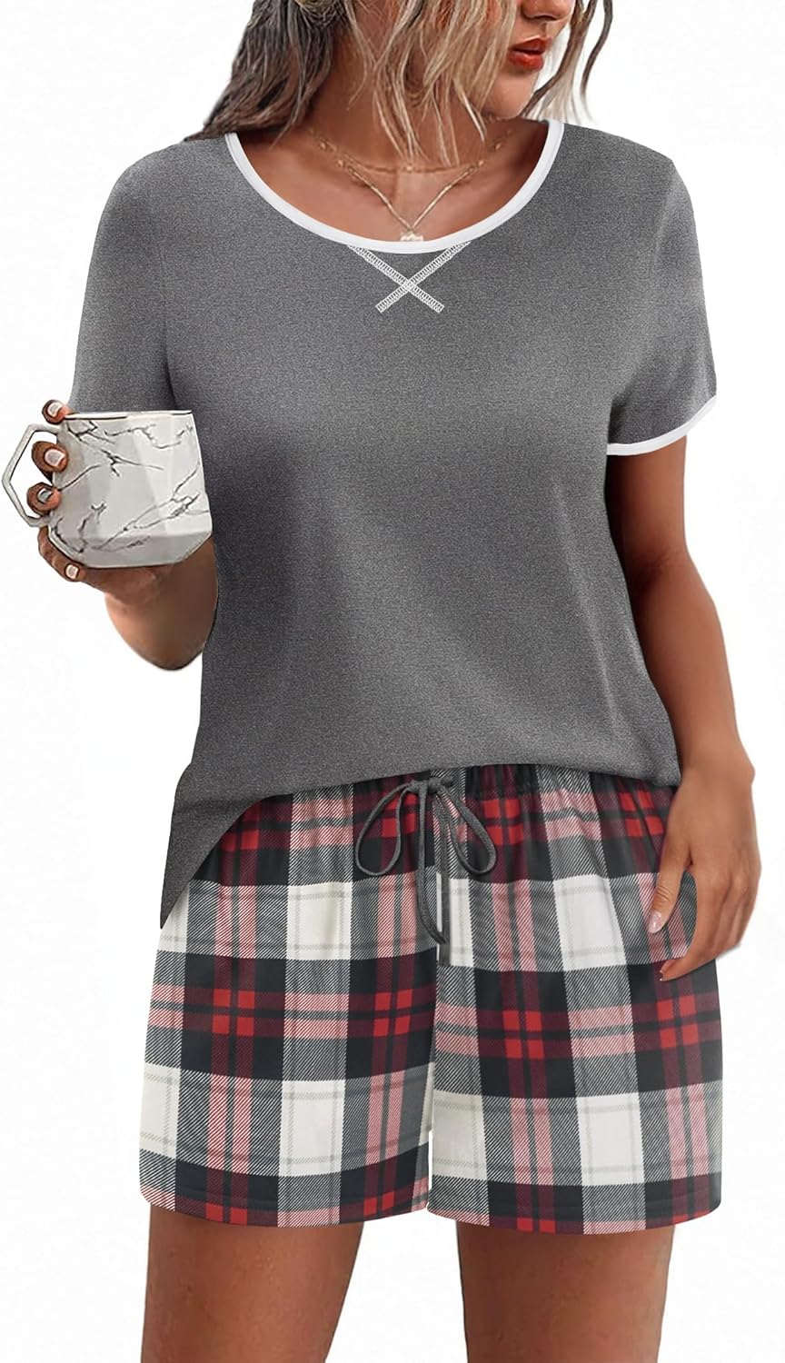 Ekouaer Women Pajama Set Casual Short Set for Comfort and Style