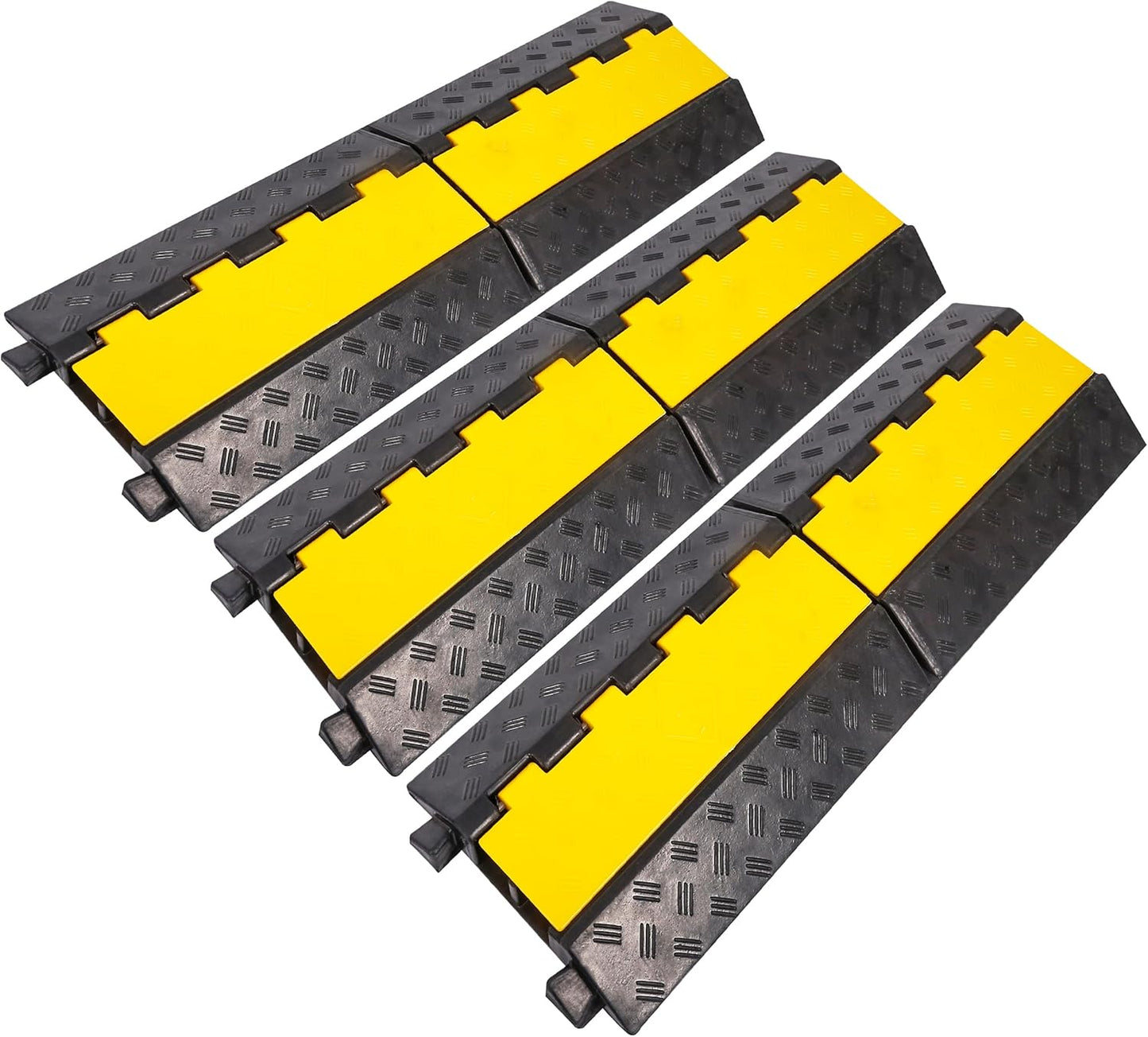 Rubber Cable Ramp Protector for Driveways - 3 Pack of Ramps