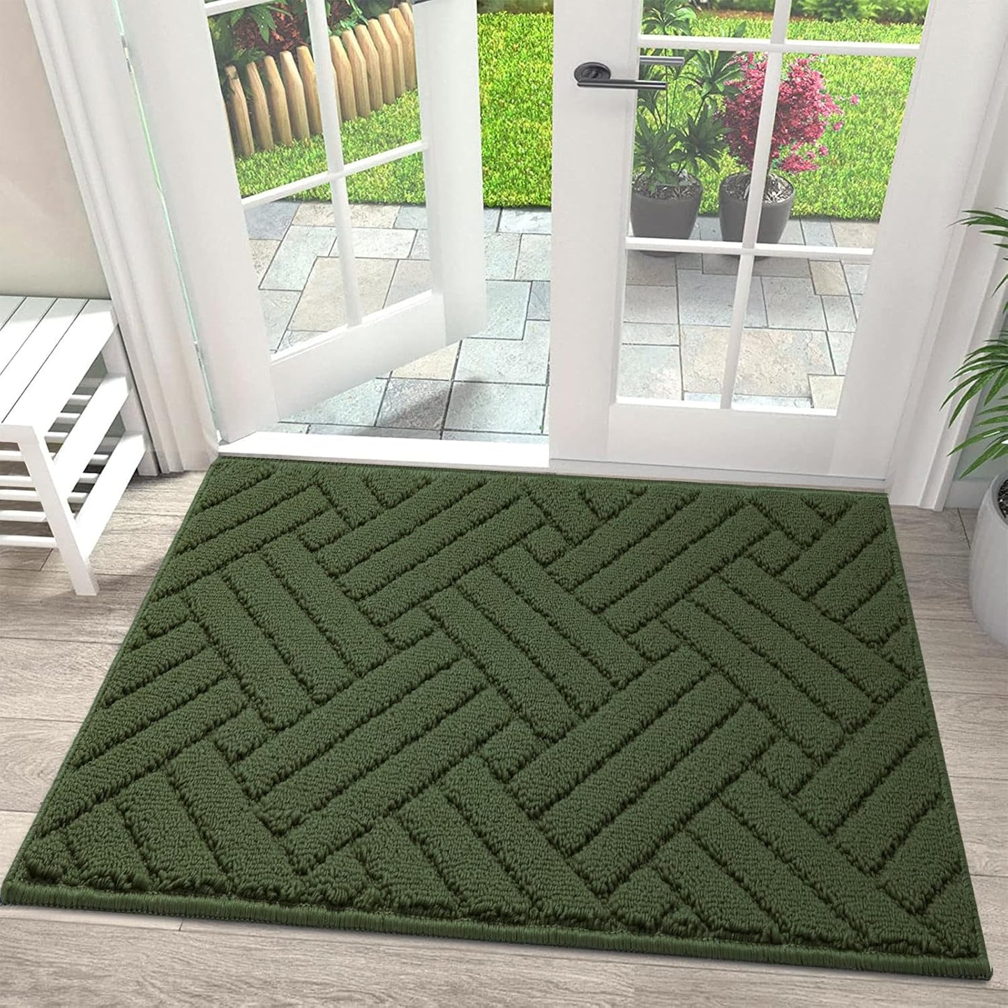 Indoor Doormat with Non-Slip Rubber Backing for Entryway