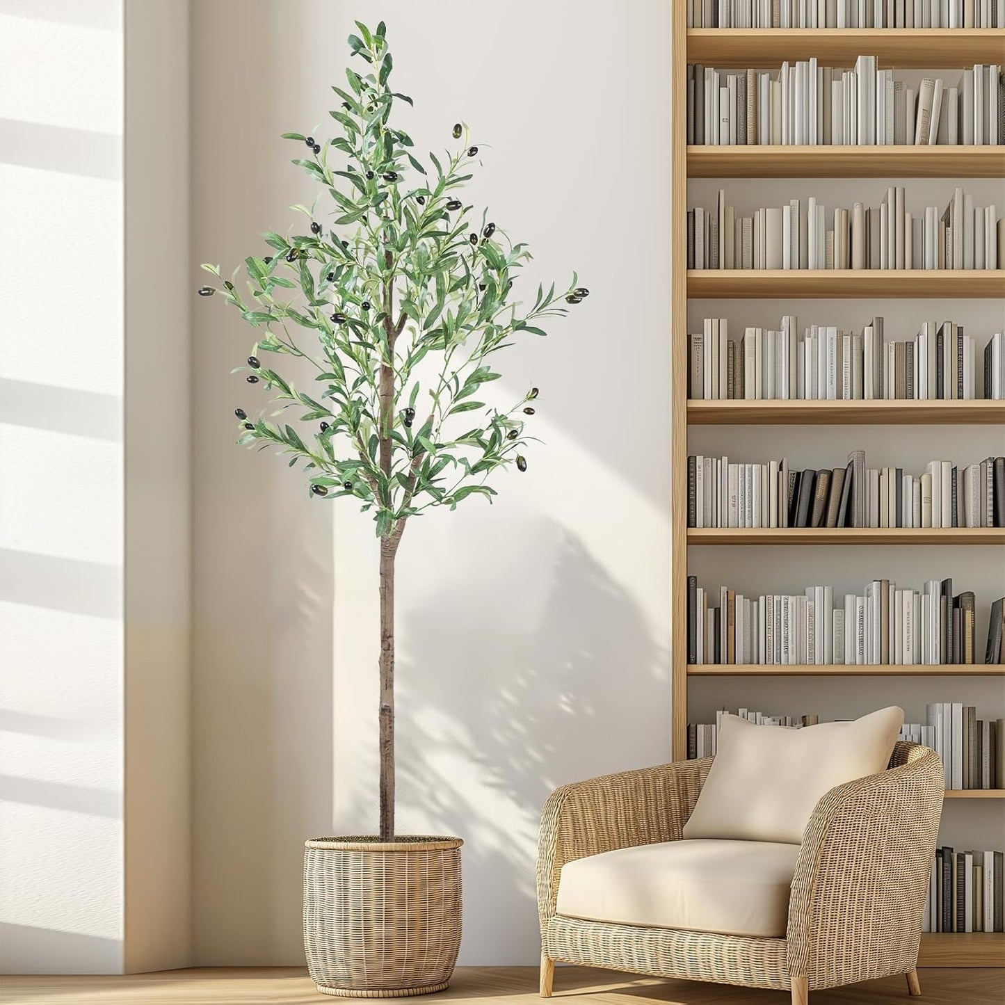 Artificial Olive Tree 5FT Tall Faux Silk Plant for Decor