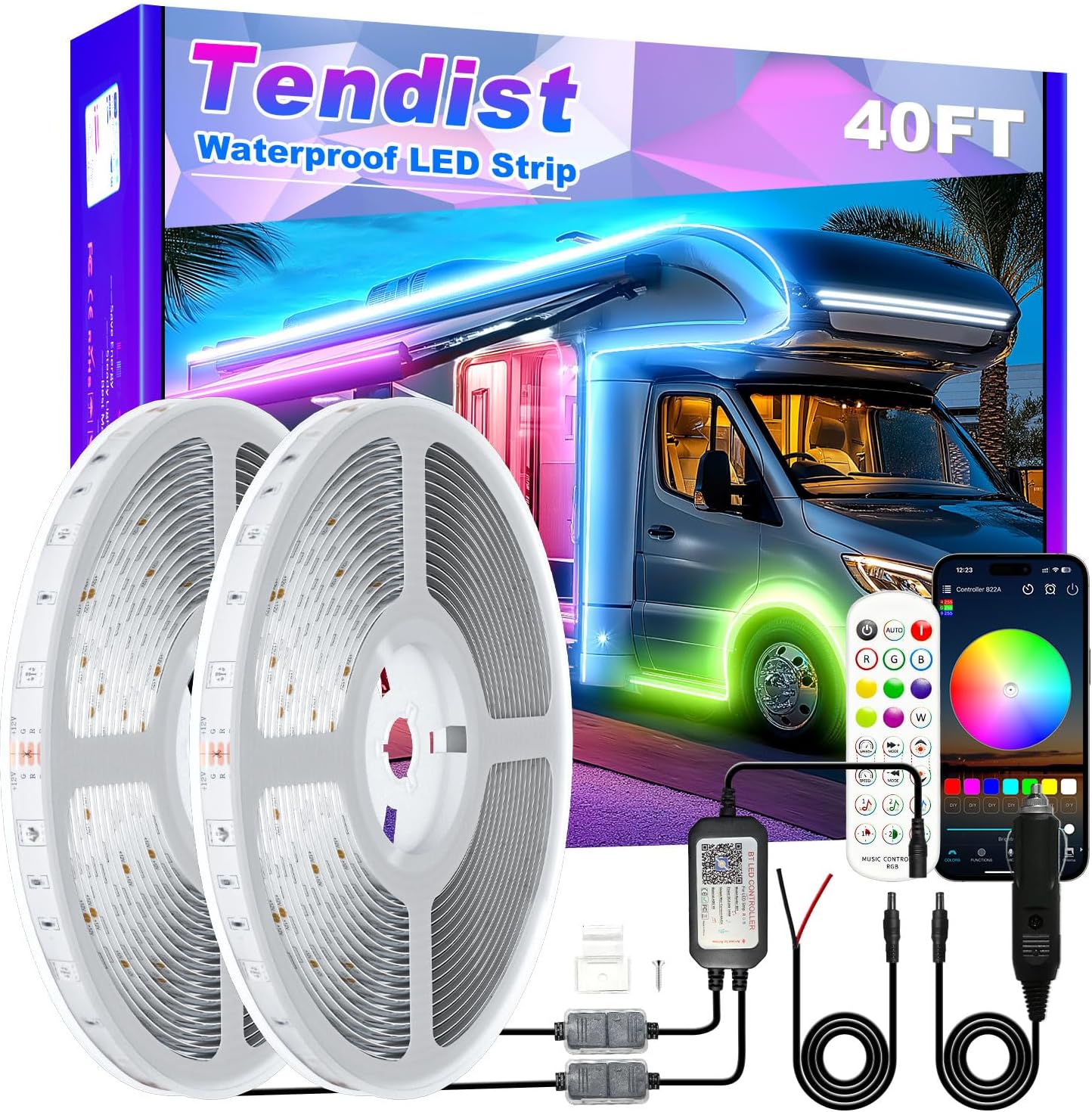 RV Awning LED Light Strip 40FT for Ultimate Outdoor Ambiance