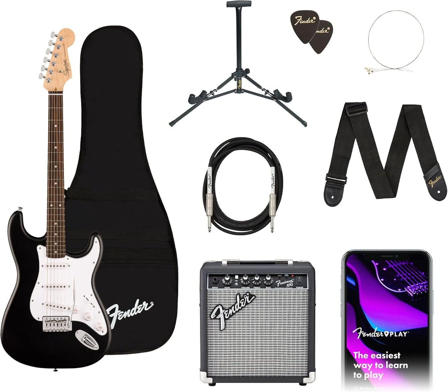 Fender Squier Debut Strat Kit: Free Lessons, 2-Year Warranty