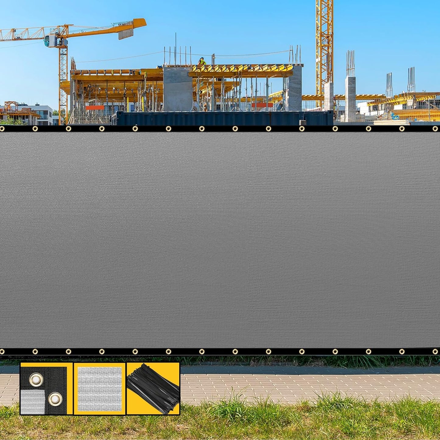 Customized 8ft x 161ft Gray Fence Privacy Screen for Outdoor Use