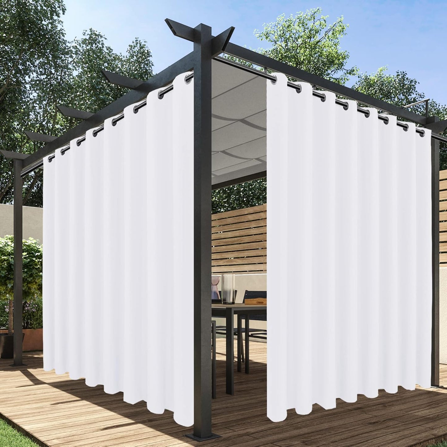 Extra Wide Outdoor Curtains Waterproof for Patio 4 Panels 110 x 84ft