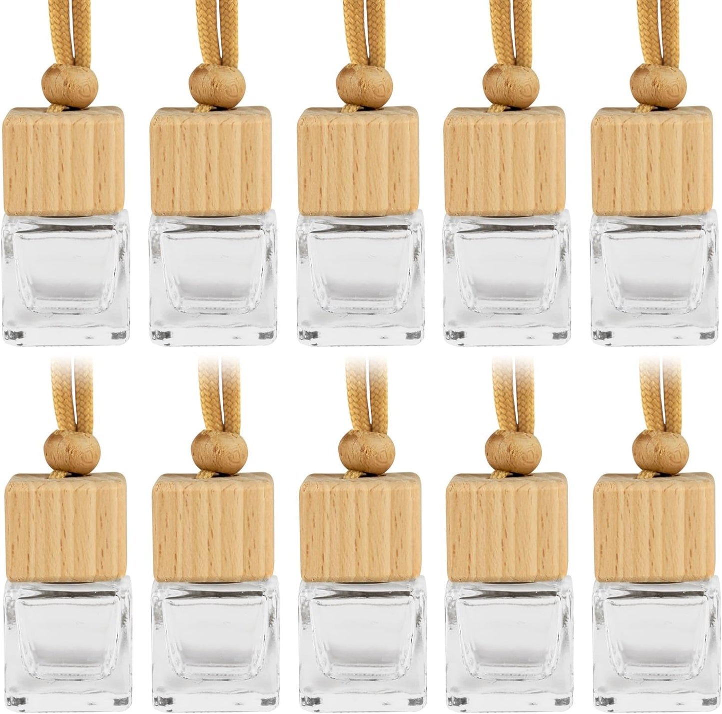 Refresh Your Drive: 10Pcs 8ml Car Essential Oil Hanging Bottles