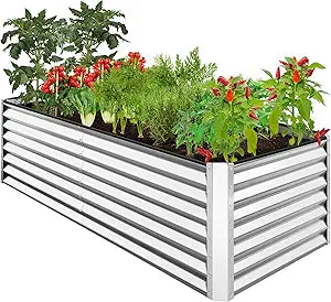 Outdoor Metal Raised Garden Bed for Vegetables and Flowers