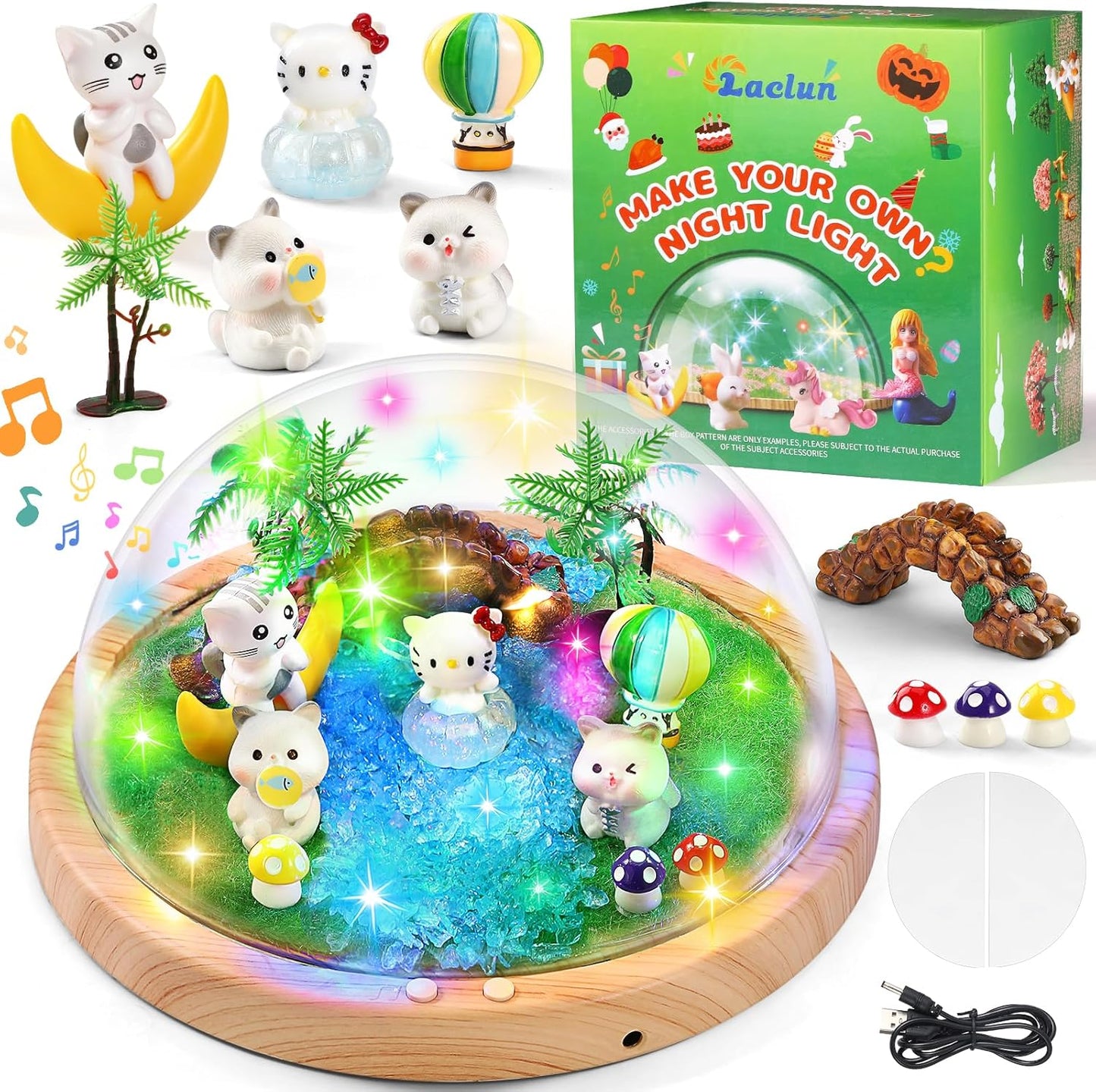 DIY Cat Music Night Light Kit for Ages 3-10