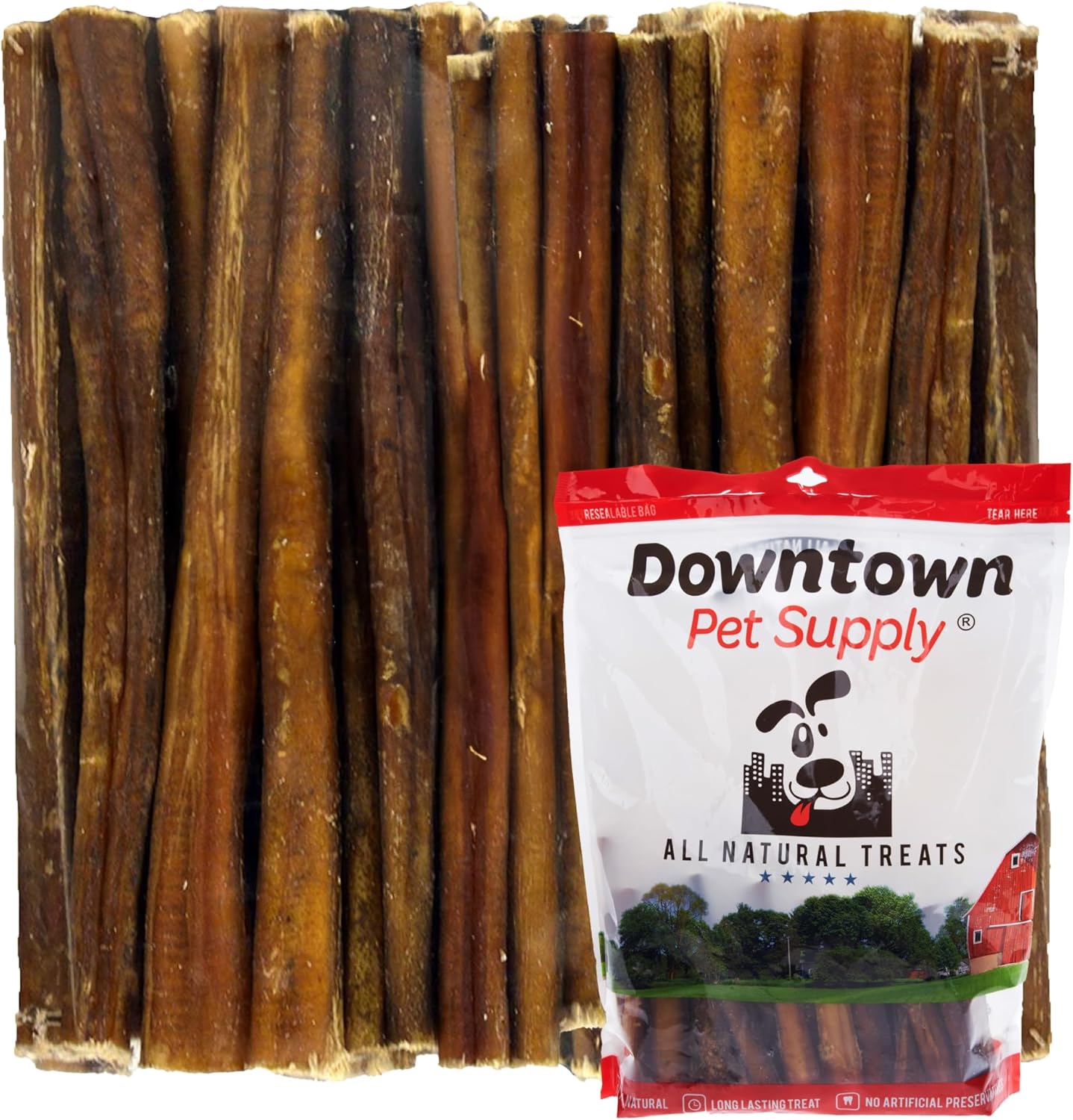 Bully Sticks for Dogs - Junior Size Rawhide Free Chews 40-Pack