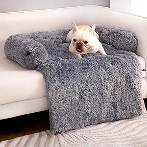 Calming Dog Couch Bed for Large Dogs - Plush Waterproof Mat