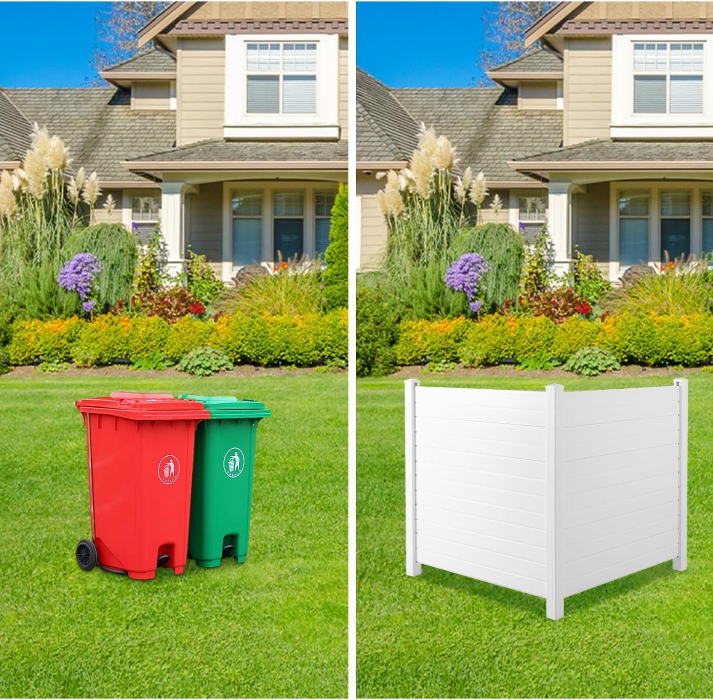 Vinyl Privacy Panels for Outdoor, Acosure, Hide Pool Equipment, 50 W X 50 H - 2 Pack