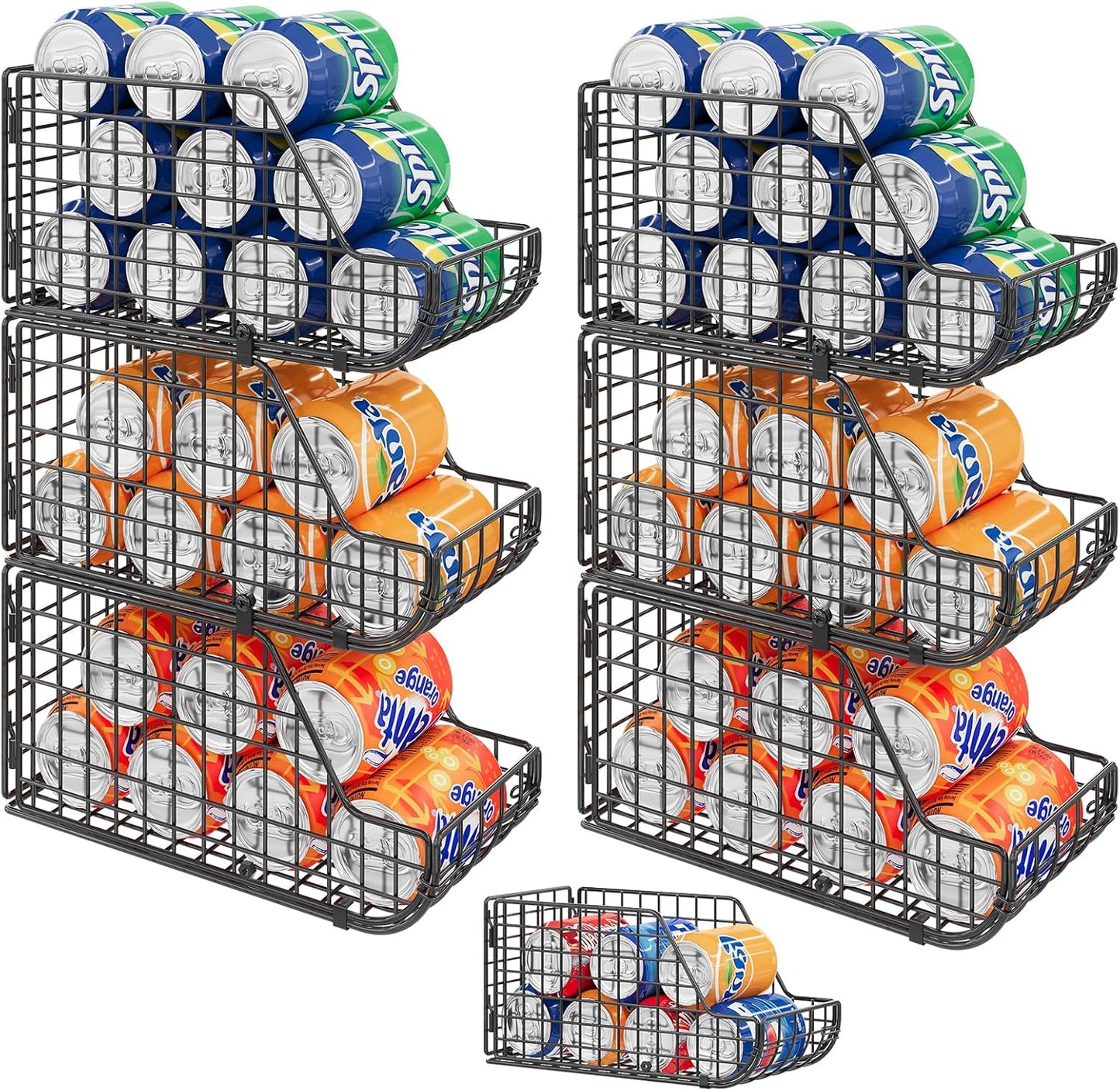 X-cosrack 6Pack Stackable Can Rack Organizer for Kitchen Use