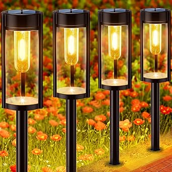 URPOWER Solar Pathway Lights for Outdoor Garden and Yard Decor