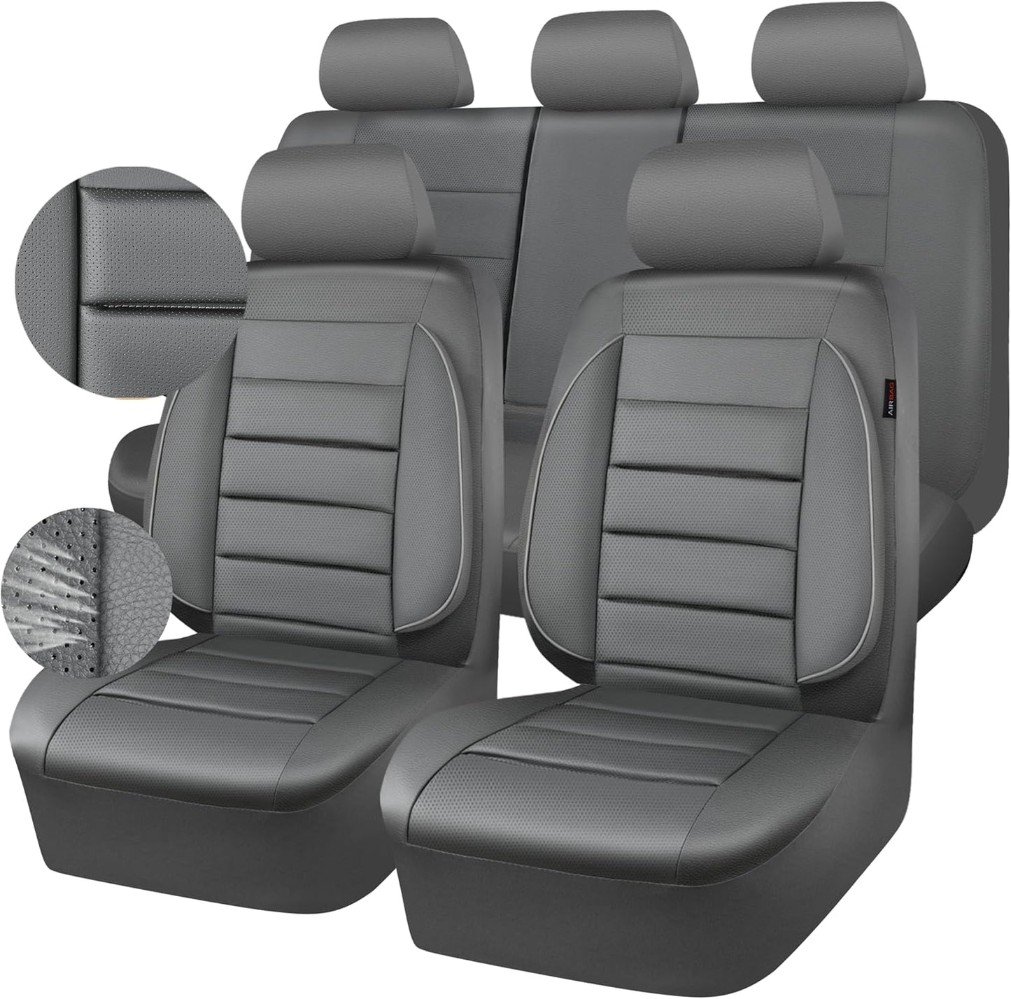 CAR PASS Leather Seat Covers Full Set for Luxury Comfort