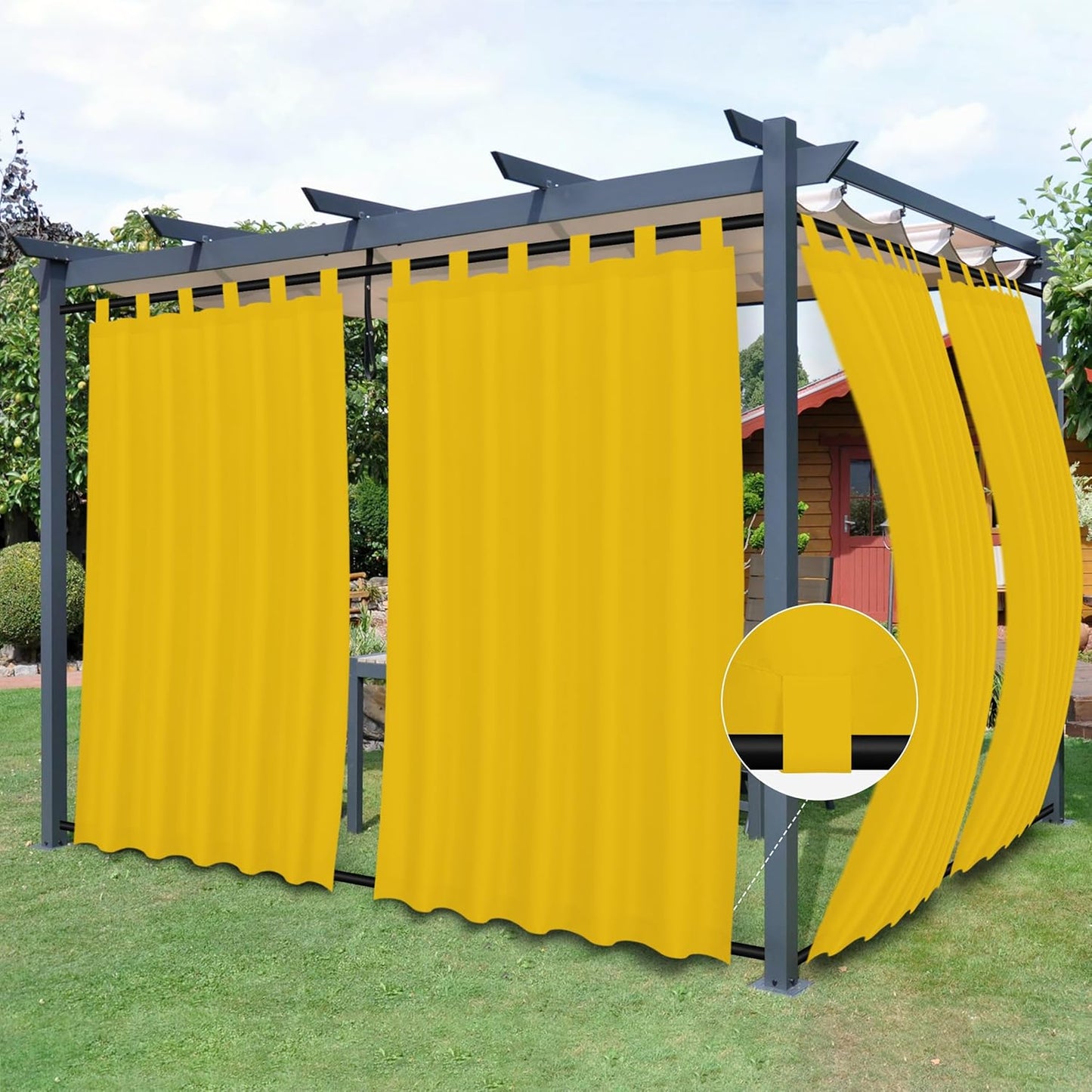 Easy-Going Outdoor Patio Curtains for Cabana and Pergola Use
