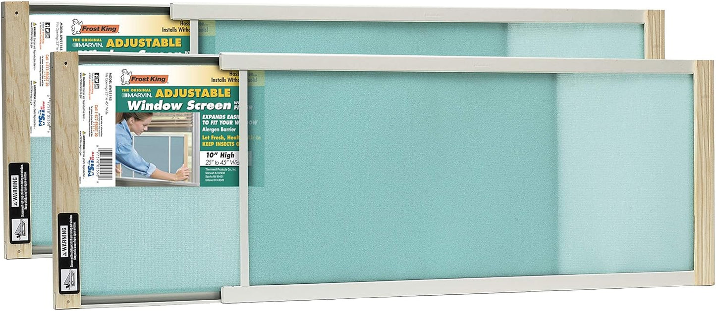 Frost King Adjustable Window Screen 10in High 2-Pack for Home
