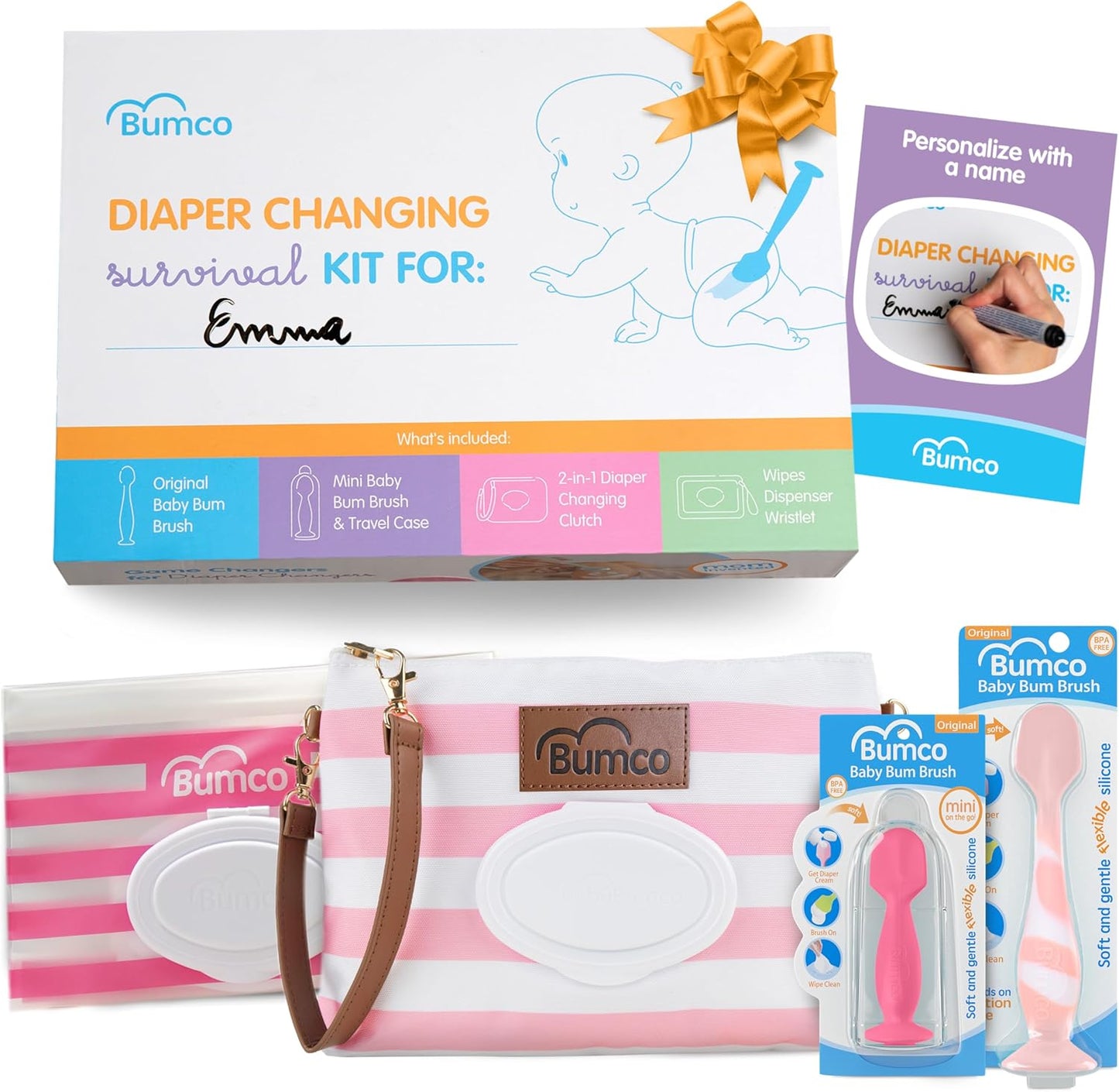 Personalized Baby Gift Set with Bum Brushes & Accessories