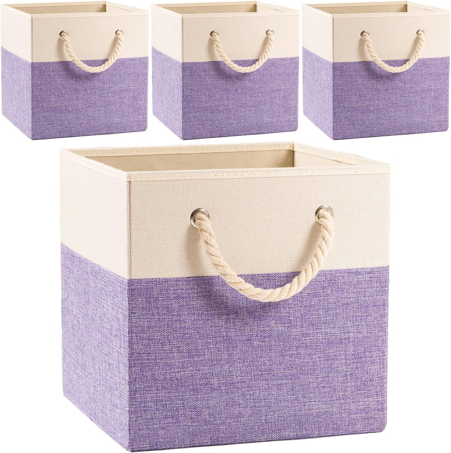 PRANDOM Large Foldable Cube Storage Bins for Home Organization