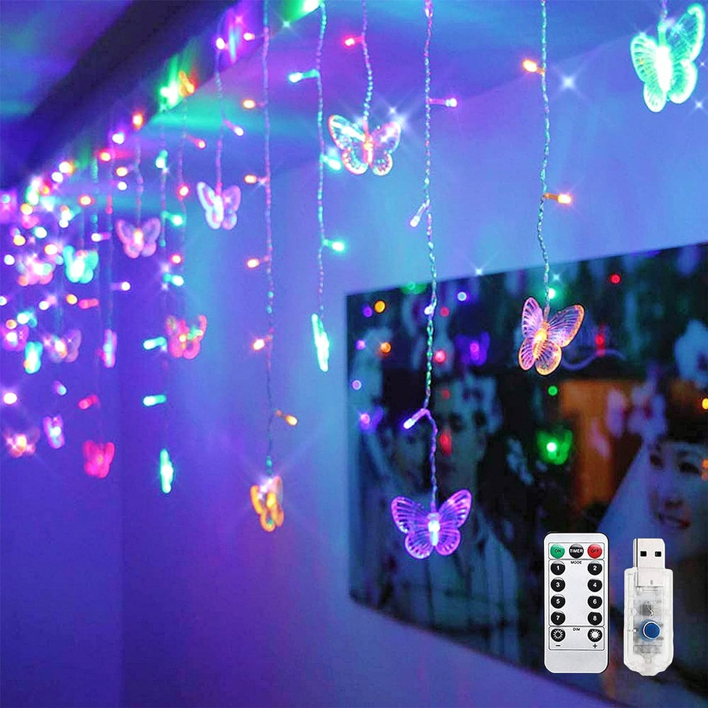 Stunning 8 Mode Butterfly Curtain Lights with Remote - Transform Any Space!