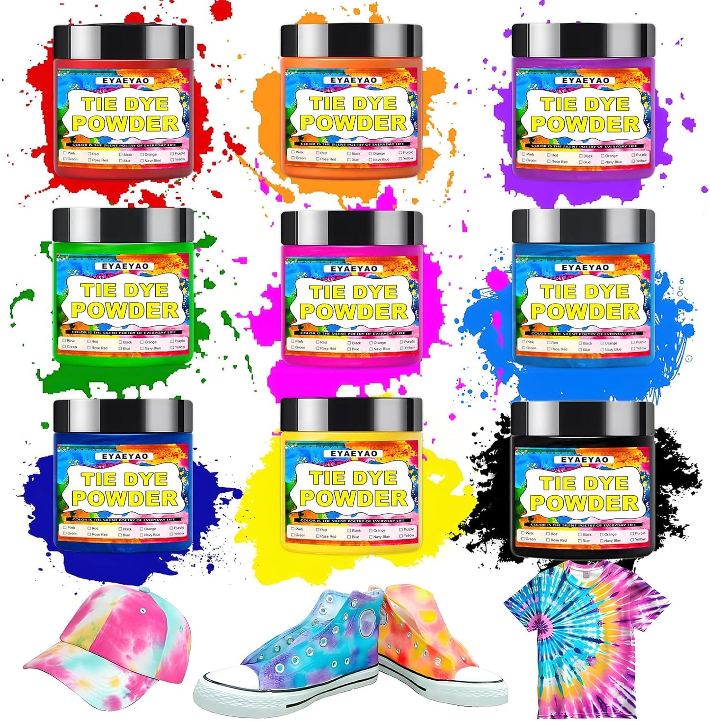 Vibrant Tie Dye Powder Set for Creative DIY Projects and Gifts