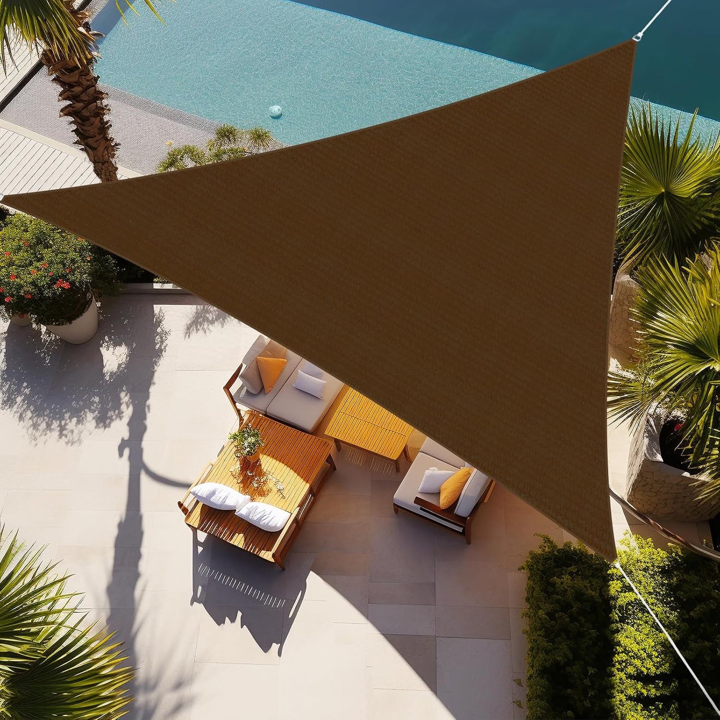 Triangle Sun Shade Sail 20ftX20ftX20ft for Patio and Garden