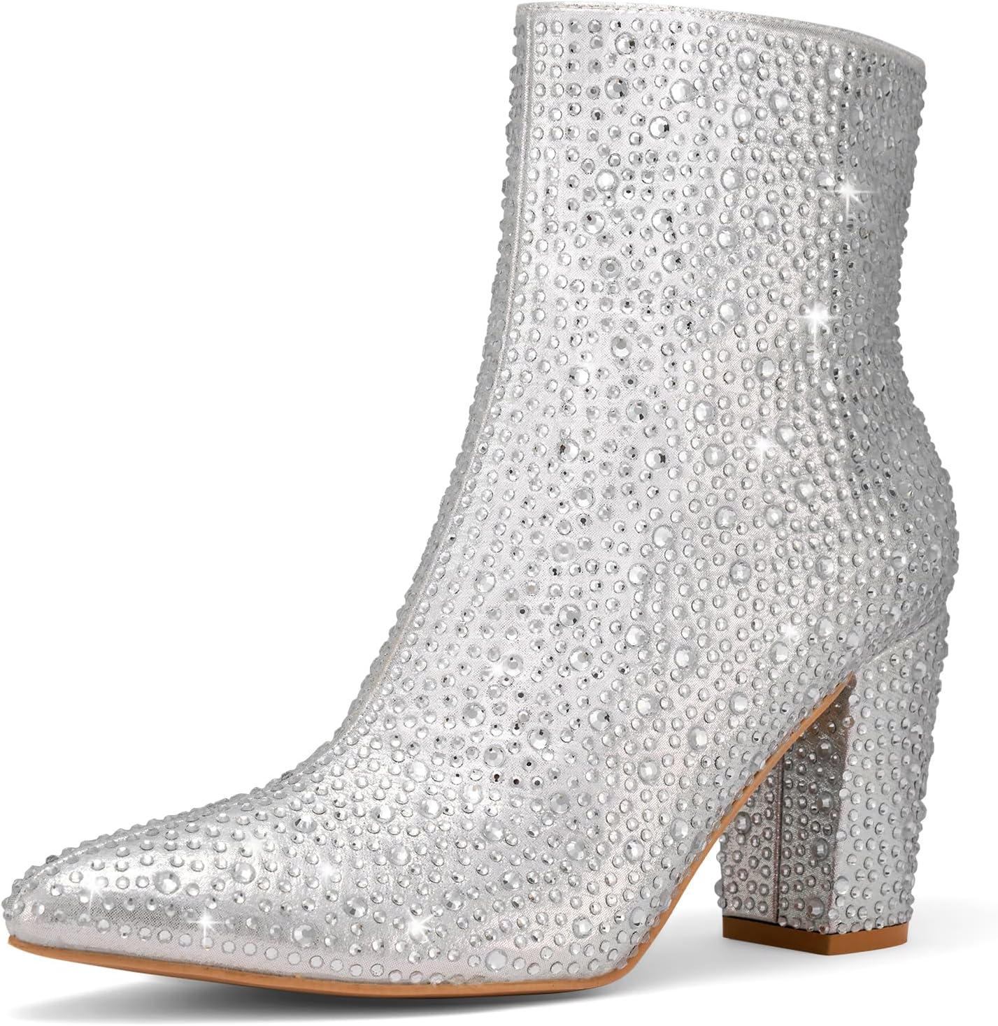 Rollda Rhinestone Boots for Women - Sparkly Glitter Ankle Boots