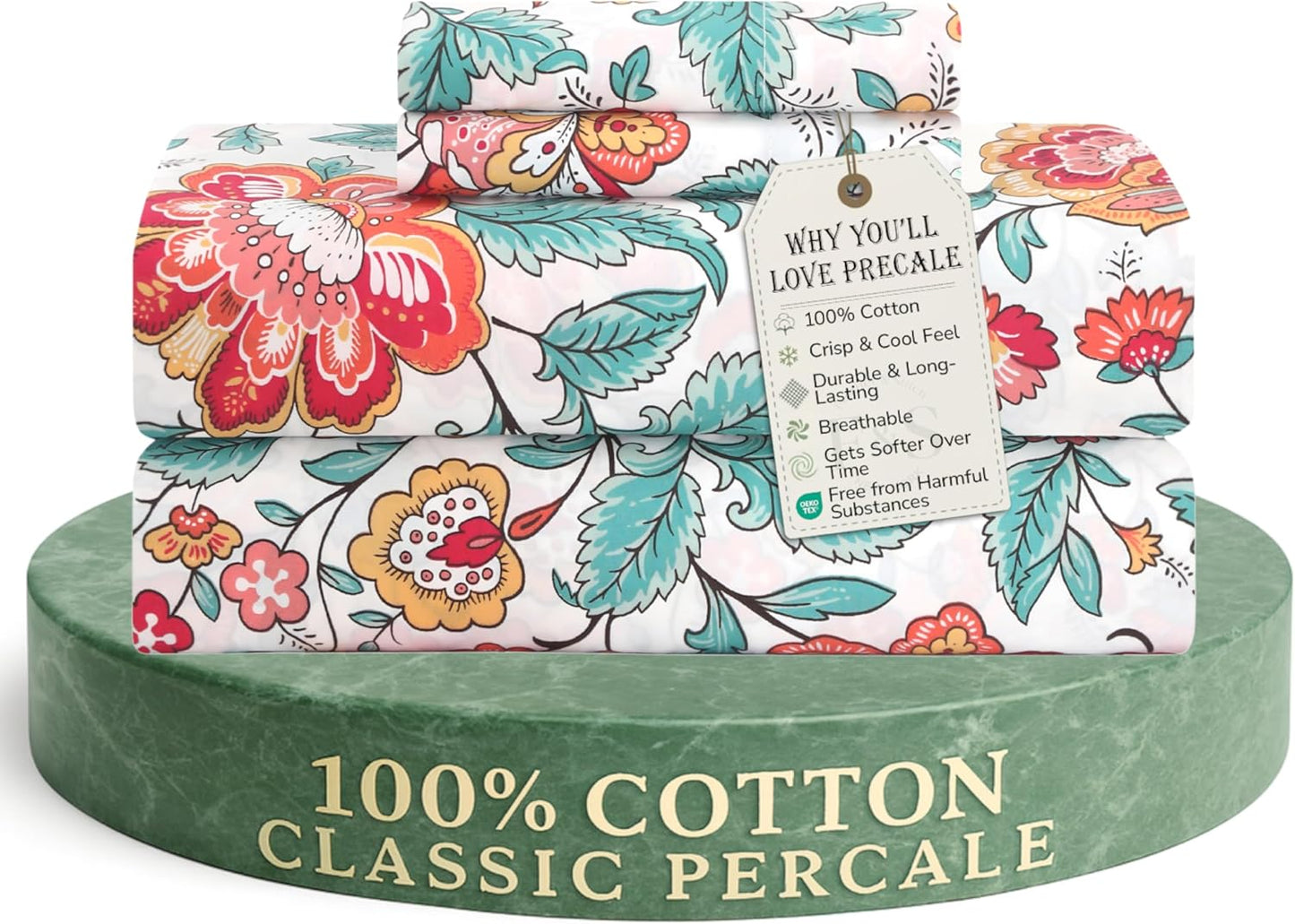 Feather & Stitch 100% Cotton Cooling Sheets for Ultimate Comfort