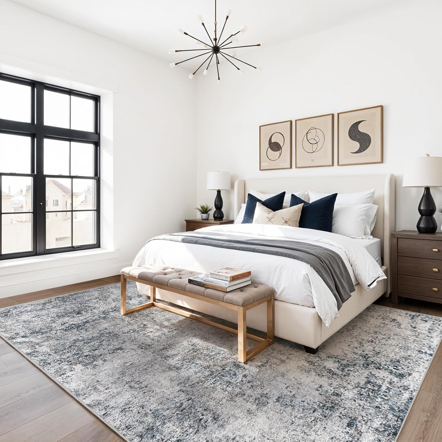Non-Slip Washable Area Rug - Soft Modern Carpet for Home