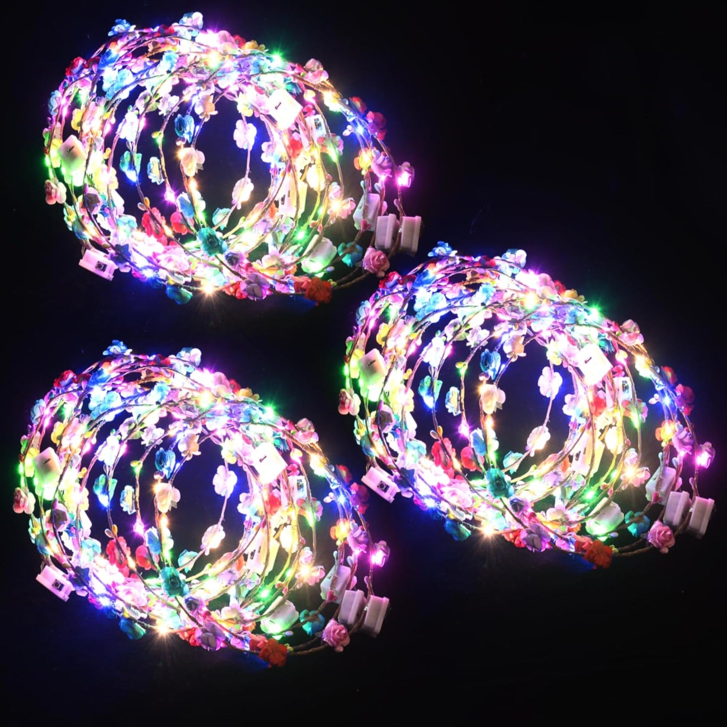 50 Pcs LED Flower Crowns Headbands for Parties and Events