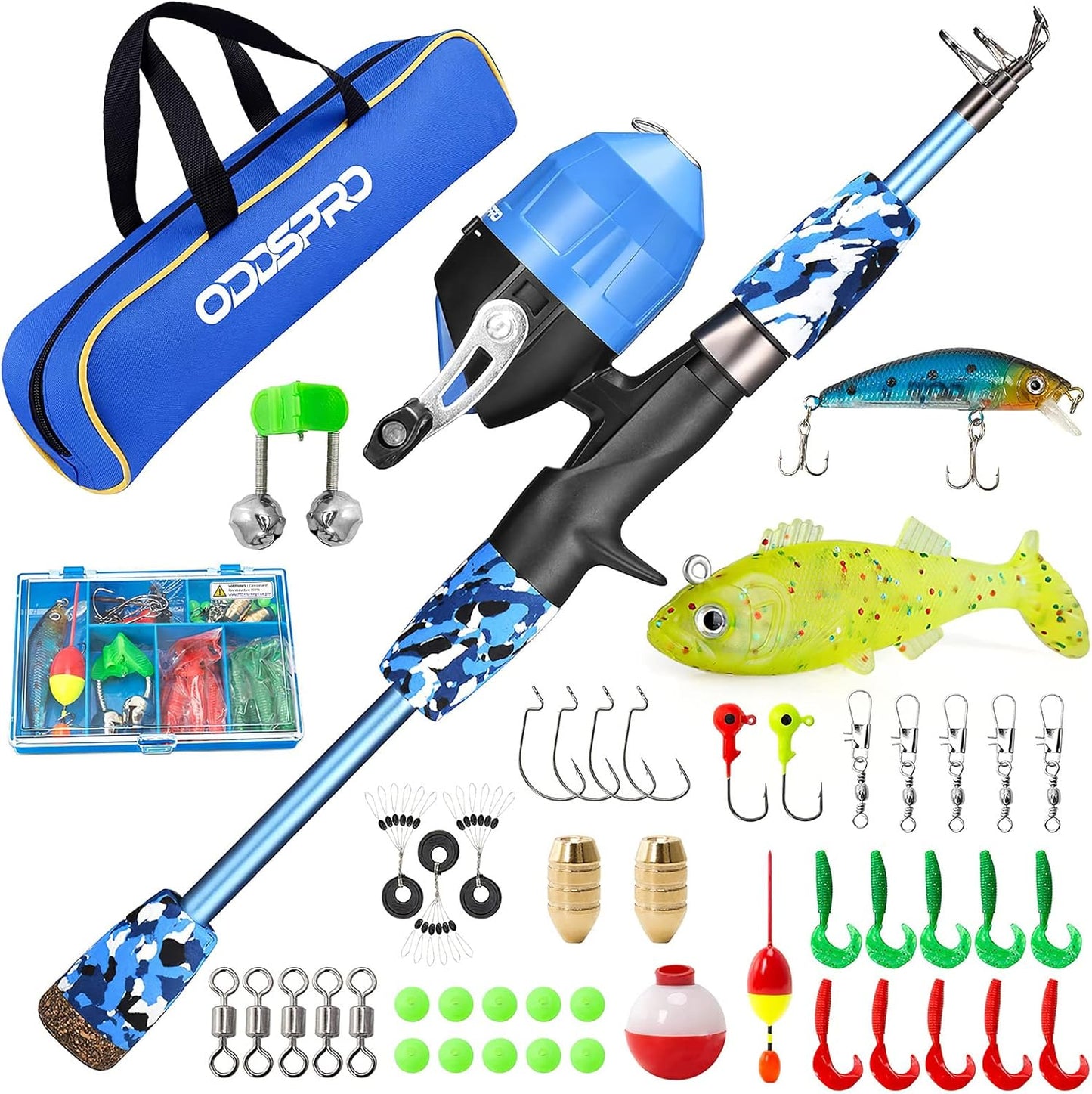 ODDSPRO Kids Fishing Pole Pink - Perfect Starter Kit for Youth