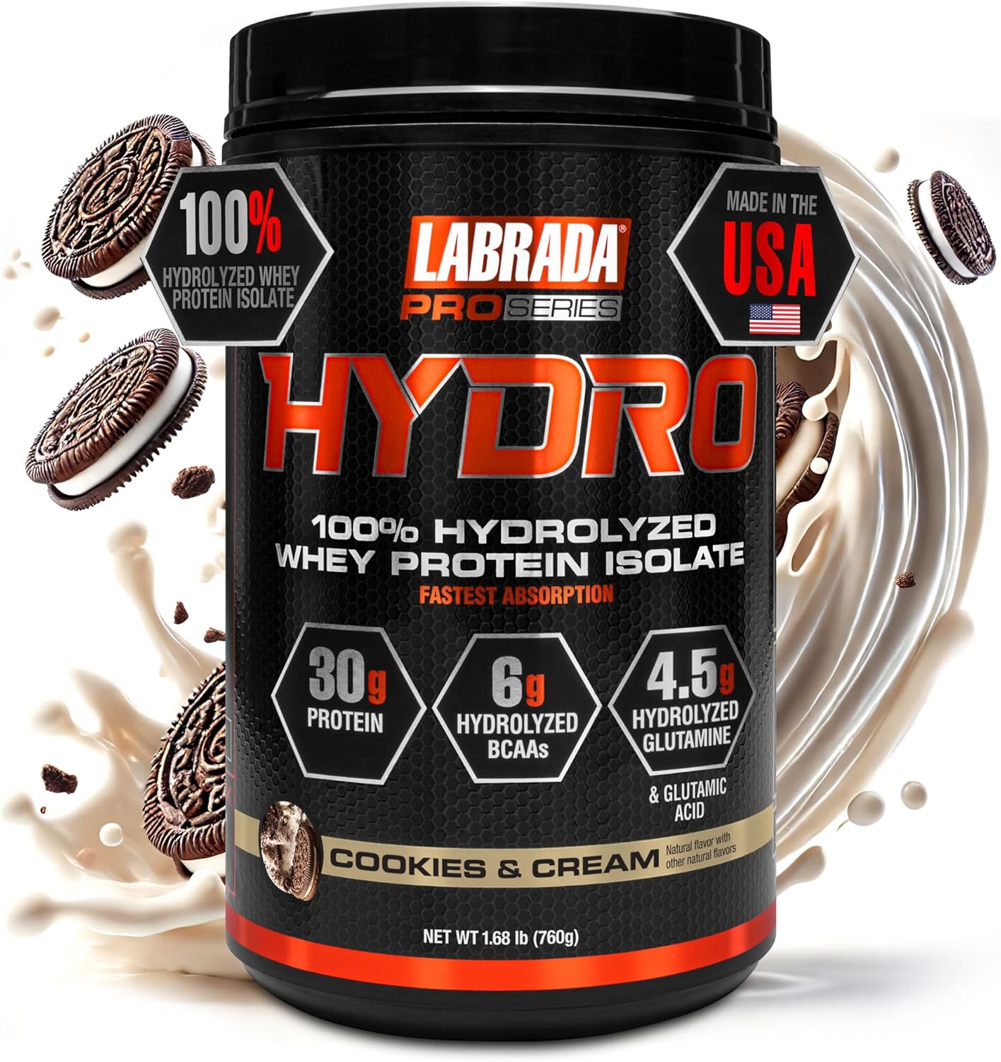 Labrada Hydro 100% Pure Hydrolyzed Whey Protein Isolate Powder