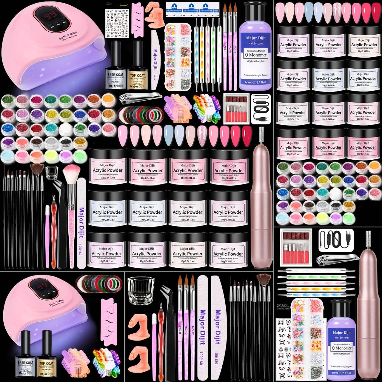 Acrylic Nail Kit with Drill Set for Beginners - 12 Colors