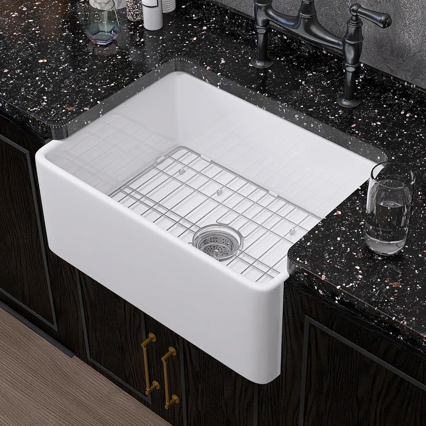 Miuara Farmhouse Sink 24 Inch - Durable Small Apron Front Sink