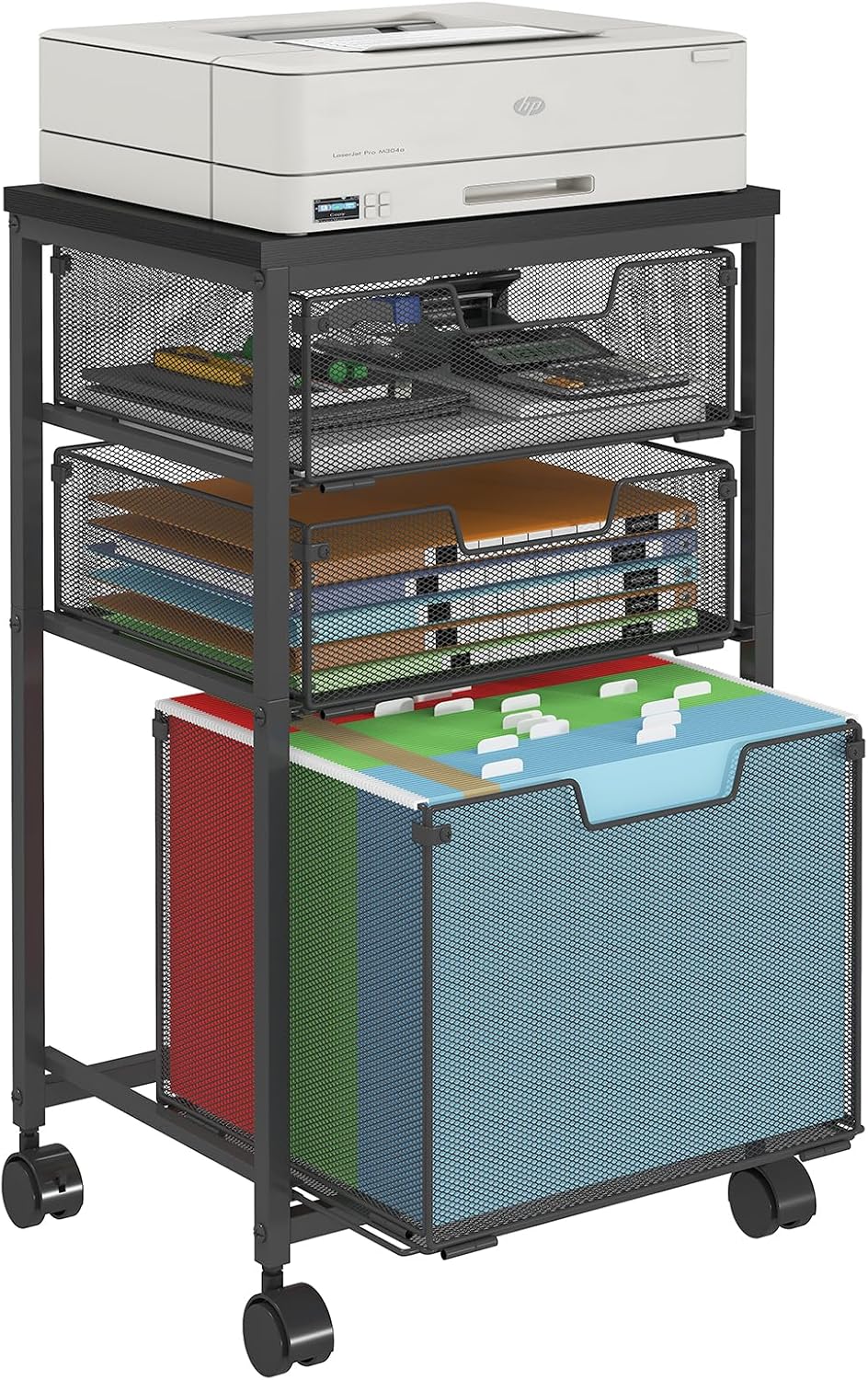 Portable 3-Drawer File Cart - Organize Efficiently!
