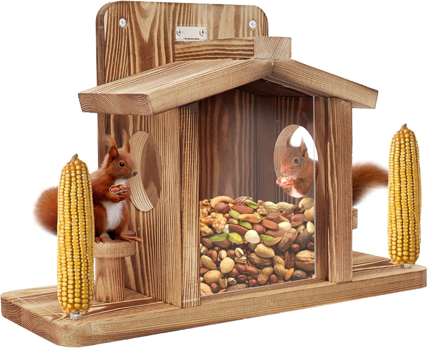 Durable Wooden Squirrel Feeder Platform for Outdoor Fun
