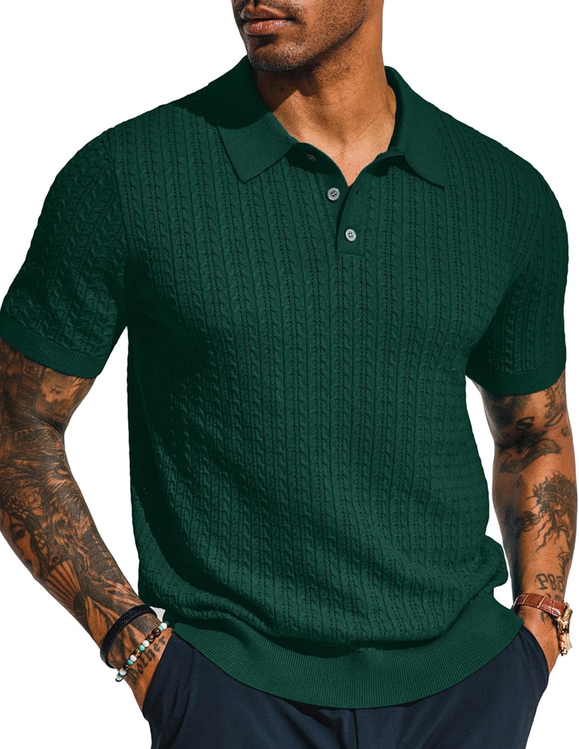 PJ PAUL JONES Mens Knit Polo Shirt for Casual Versatility