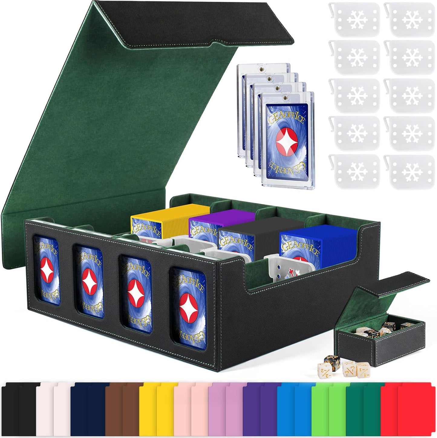 GEAoffice Trading Card Storage Box with Magnetic Lid and Display