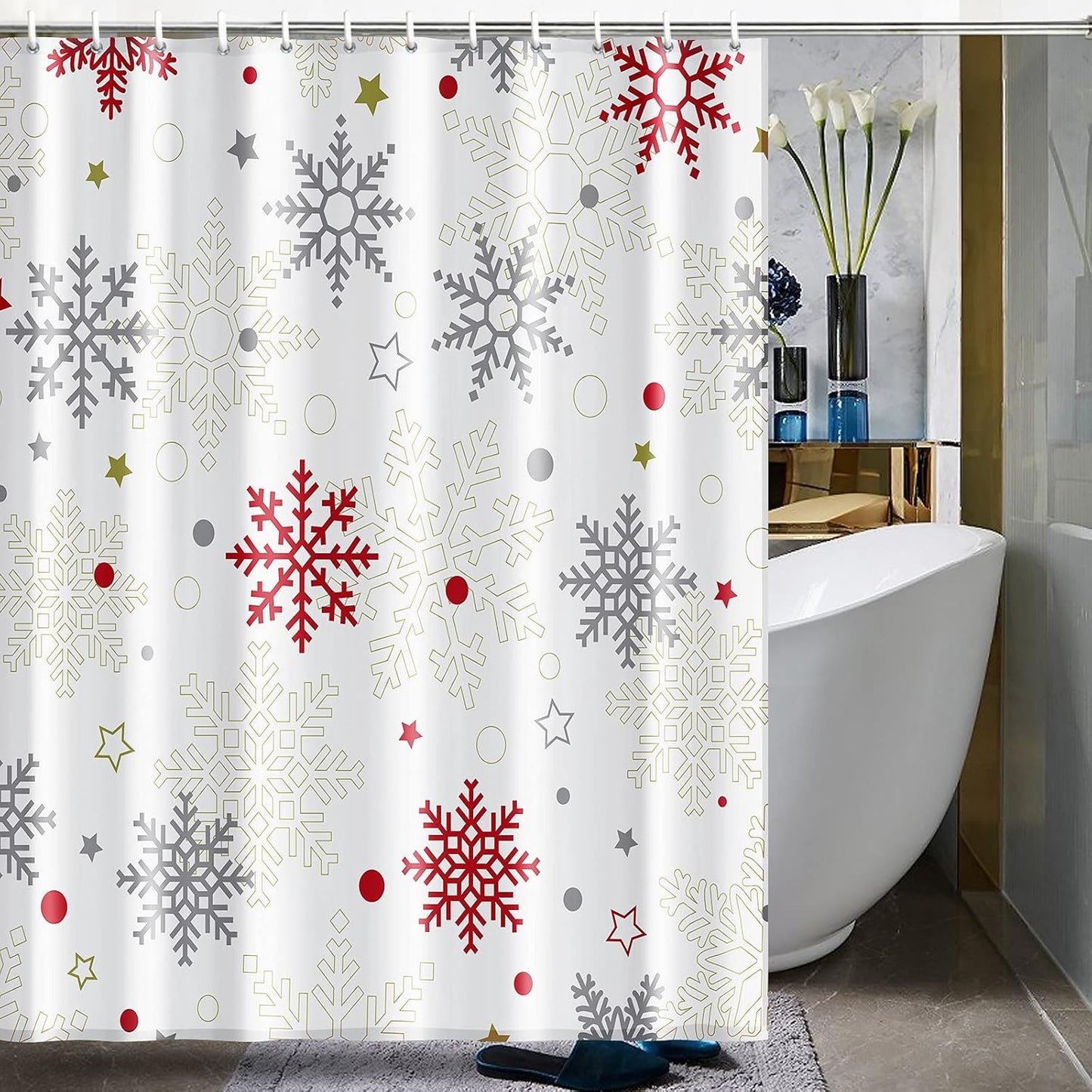 Winter Wonderland Snowflake Shower Curtain