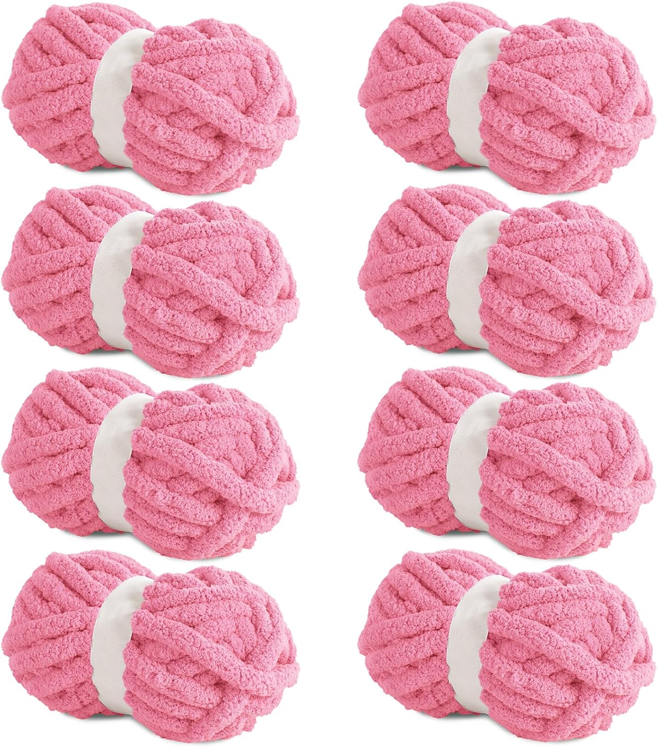 HOMBYS Rose Red Chunky Chenille Yarn for Cozy Knitting Projects
