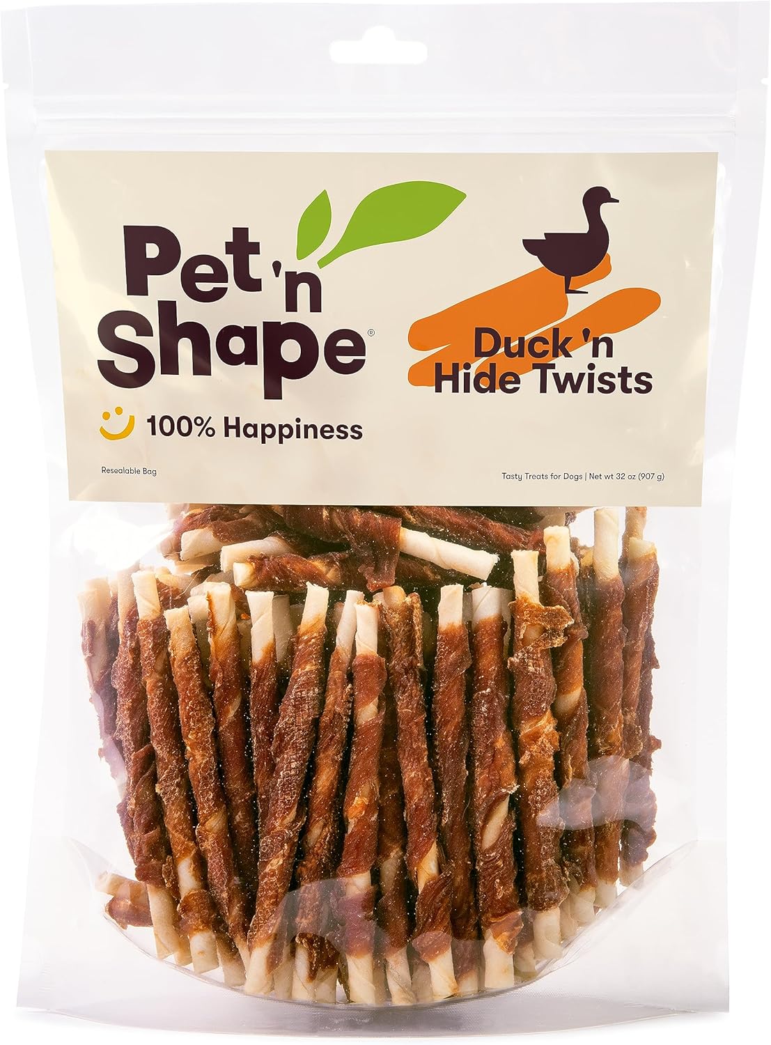 Pet 'n Shape Duck Wrapped Rawhide Dog Treats - Small Twist