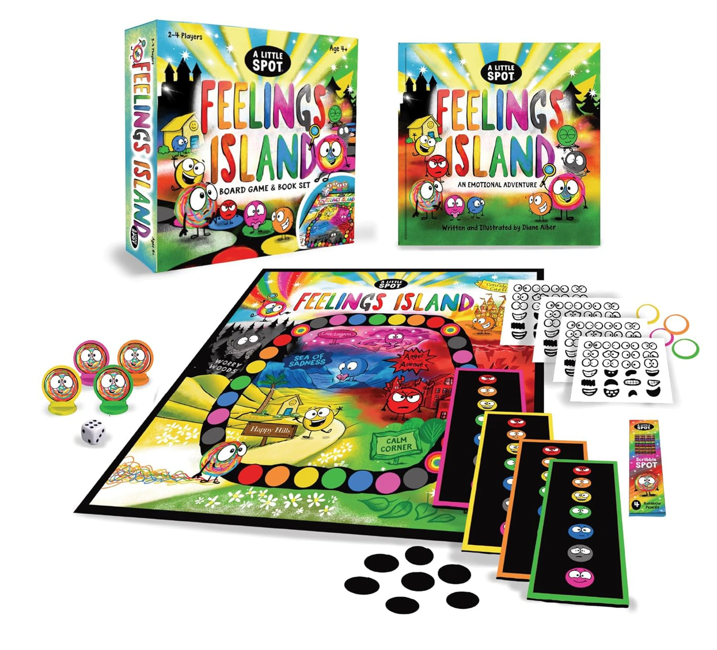 A Little SPOT Feelings Island Board Game and Book Set for Kids