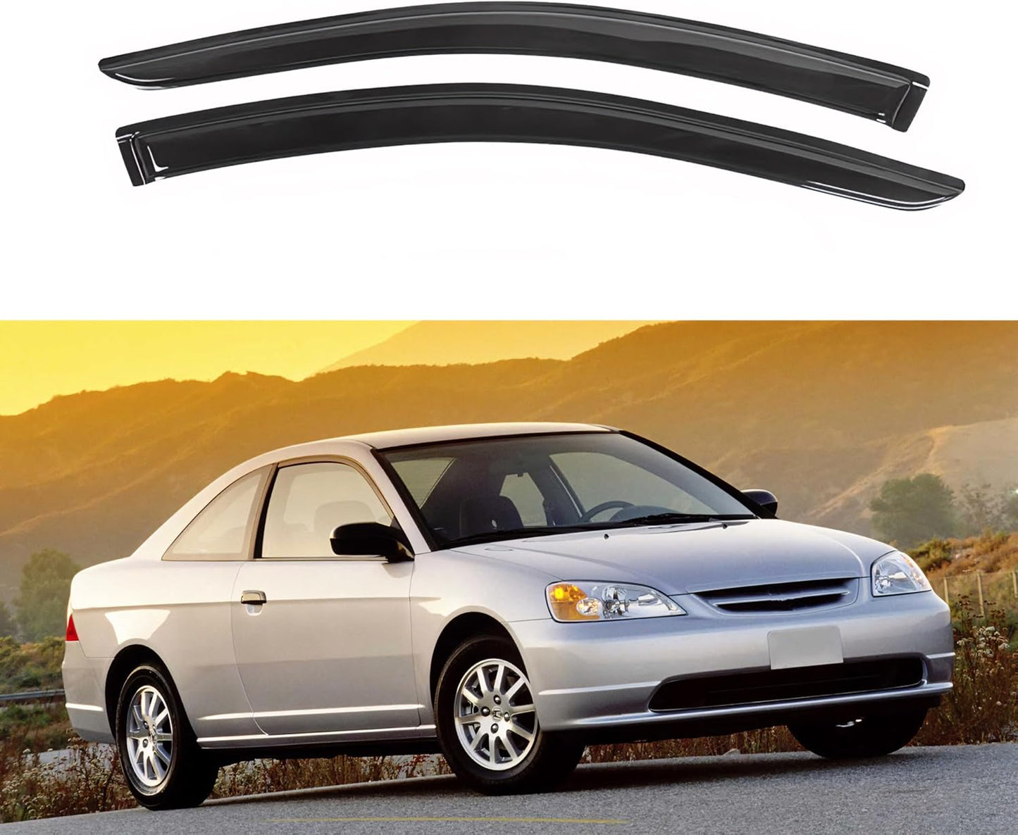 IG Window Visor for Honda Civic Coupe 2001-2005 - Durable Rain Guard