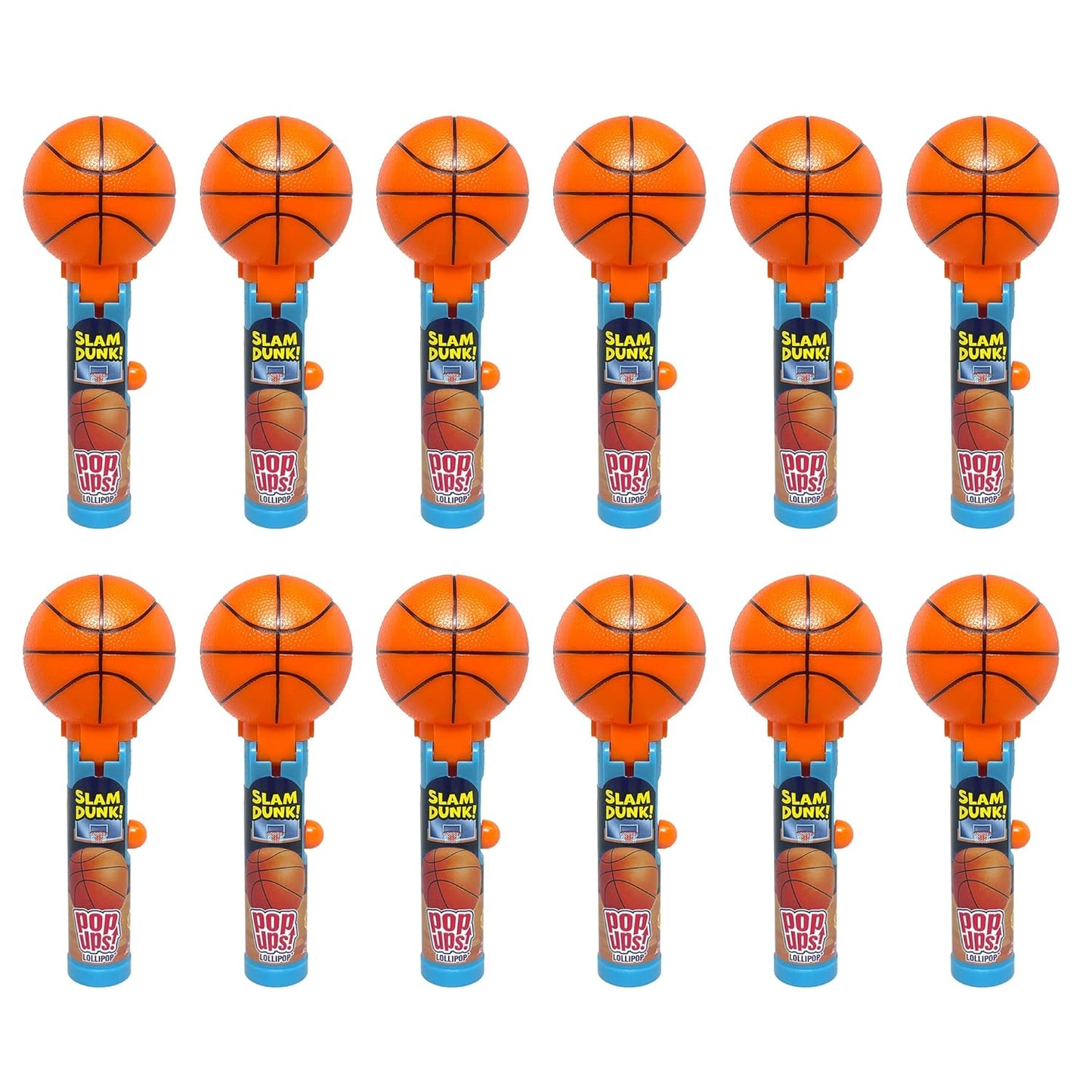 Basketball Lollipop Holder Set - 12 Individually Wrapped Treats