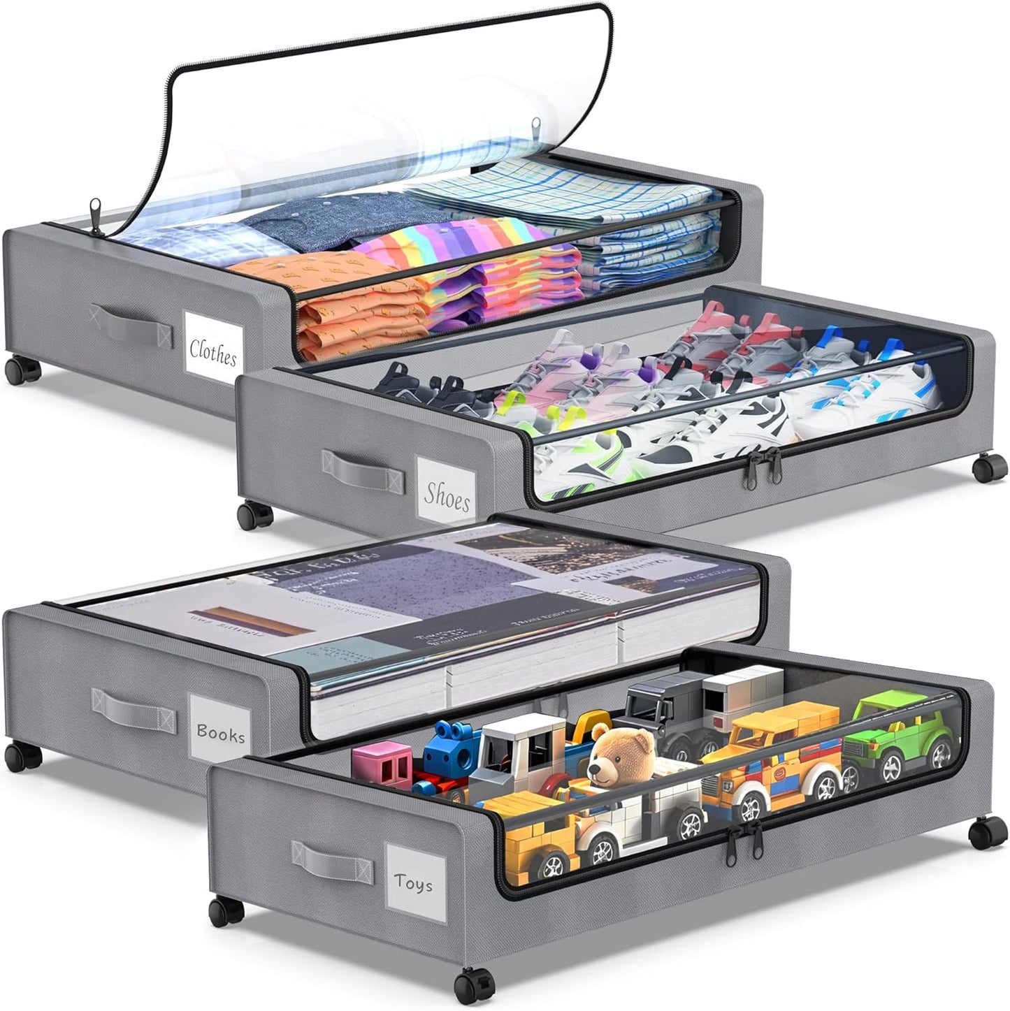 Beborxue Under Bed Storage with Wheels for Clutter-Free Living